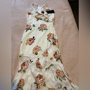 Disney White Maxi Dress with Peach Rose Print